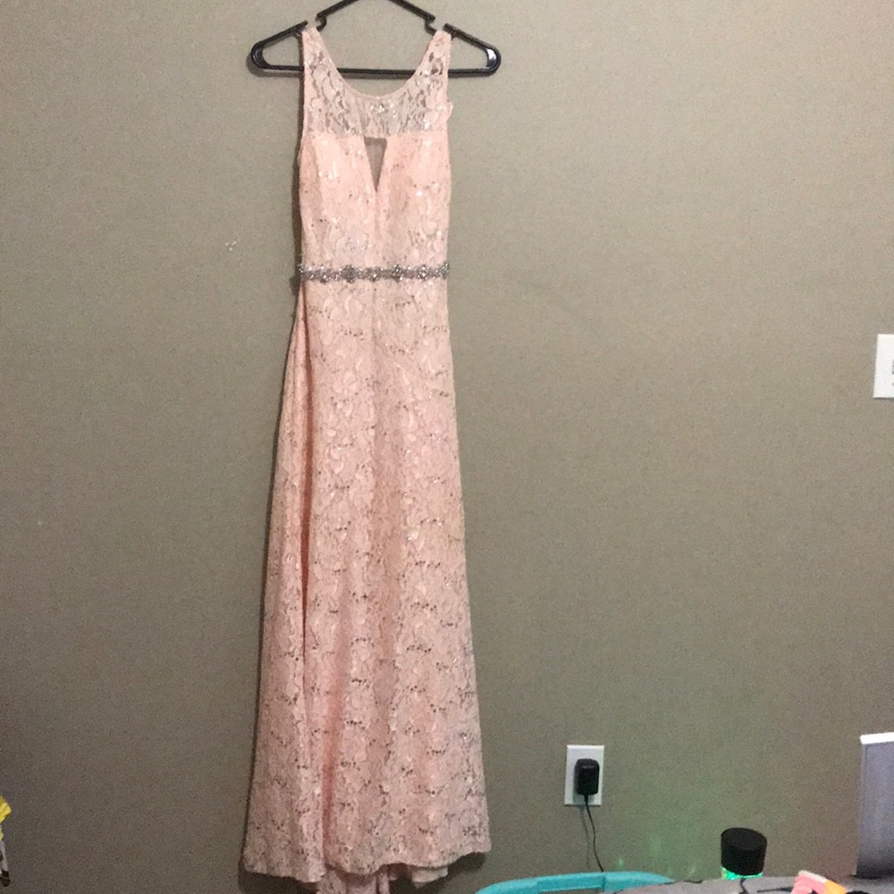 Pink sequin long dress